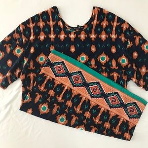 Aztec printed, short sleeve dress